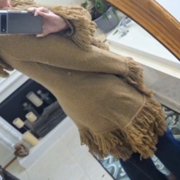 60's 70's vibe Boho fringe hooded longline sweater - Picture 7 of 8